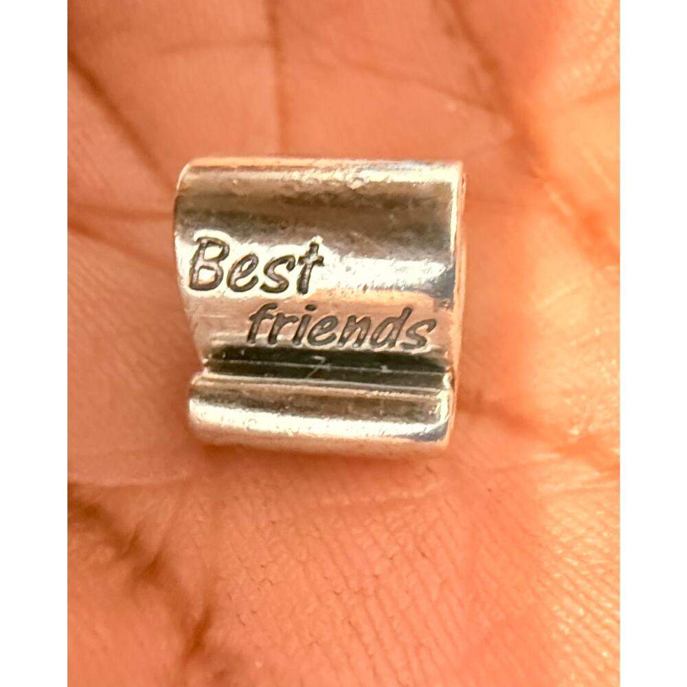Authentic Pandora Sterling Silver Best Friends Scroll Spacer Charm ALE S925
